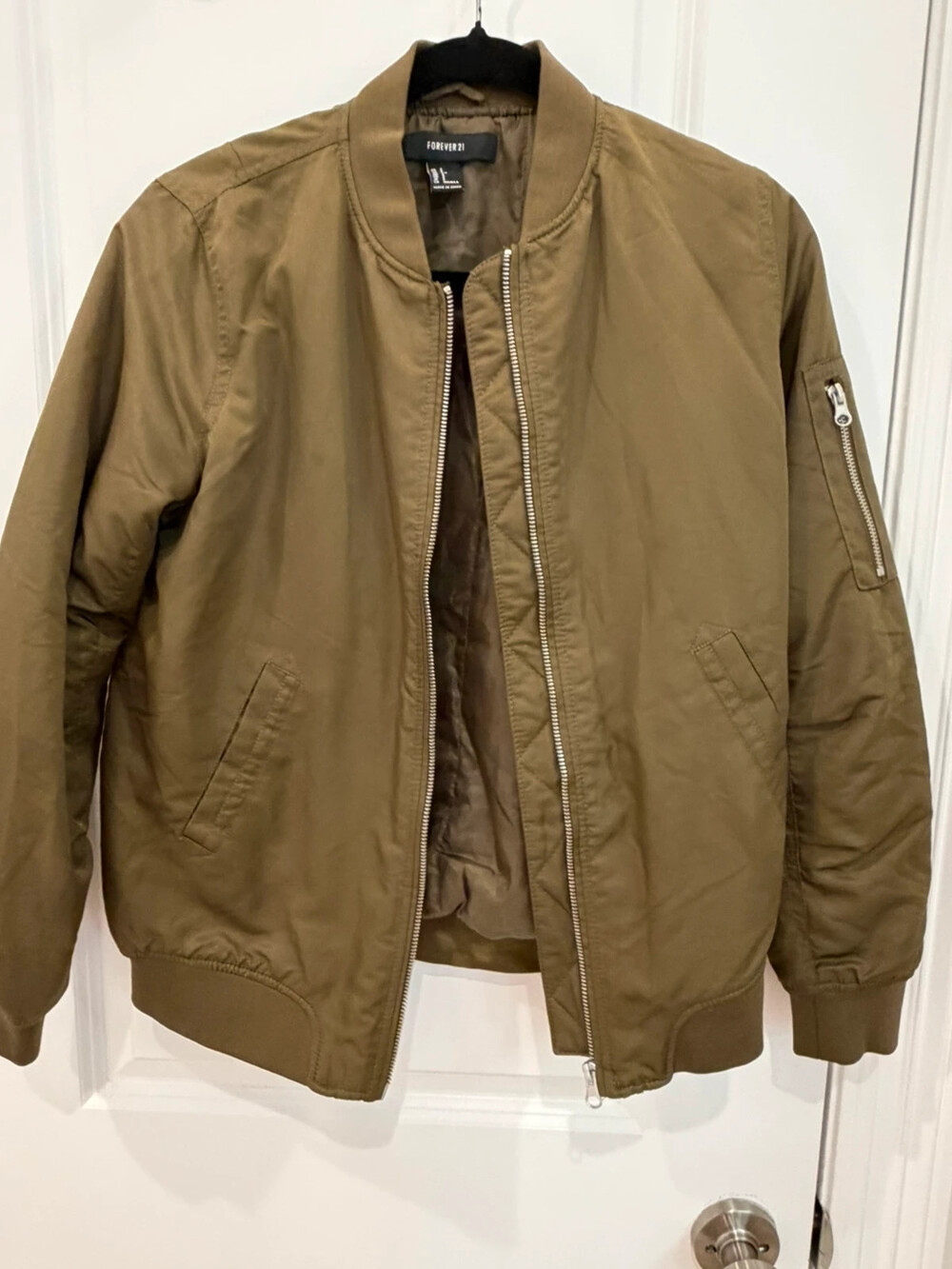 Forever 21 olive bomber jacket size small
